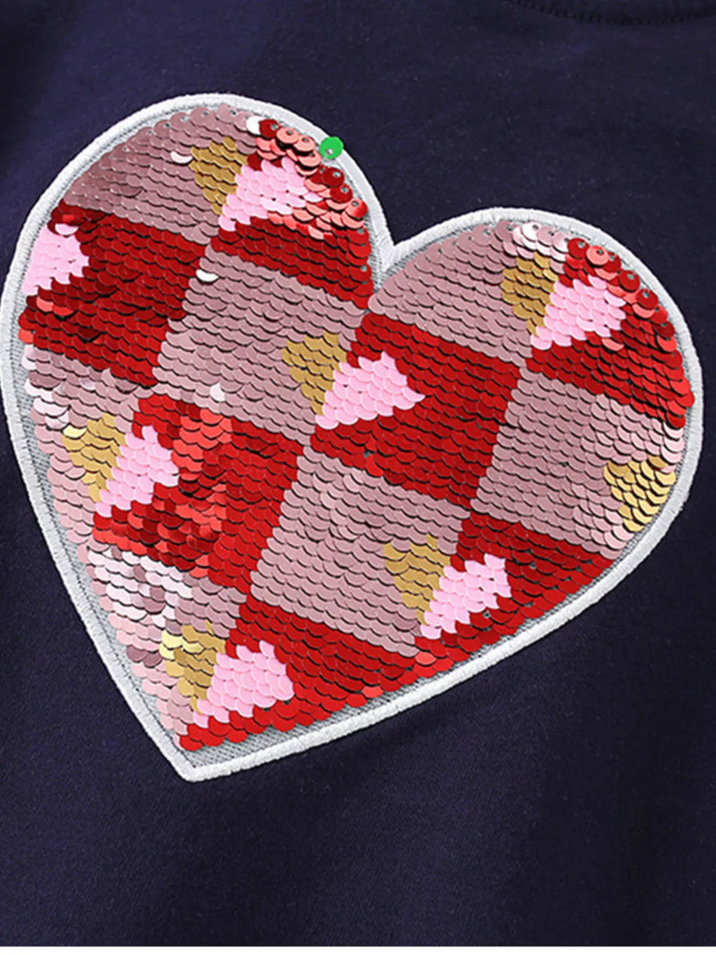 Children's Heart Sequin Ruffle Sleeve T-Shirt