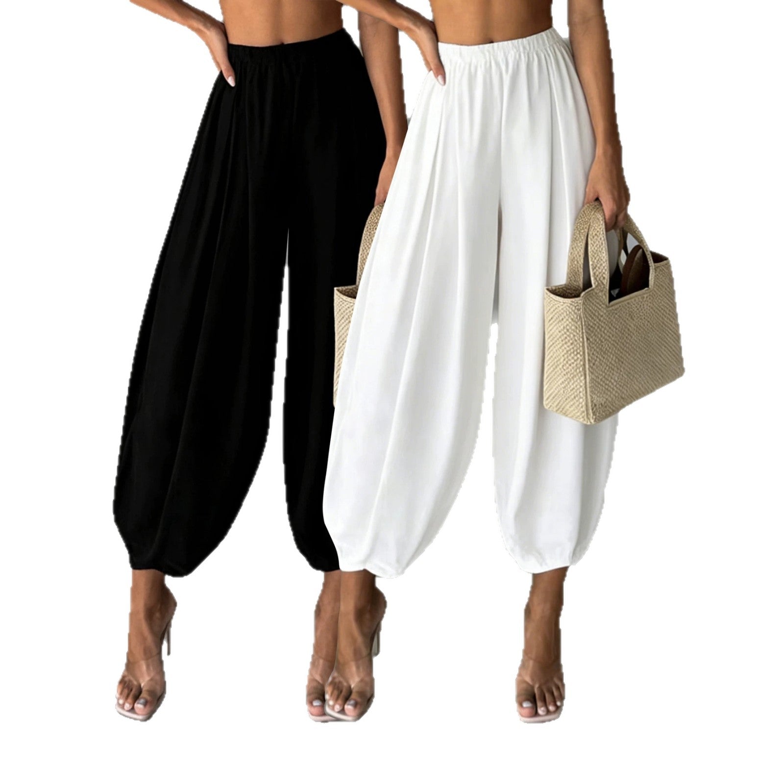 2-piece Set Fashionable Air Pants For Womencasual Yoga Wide-leg Pants