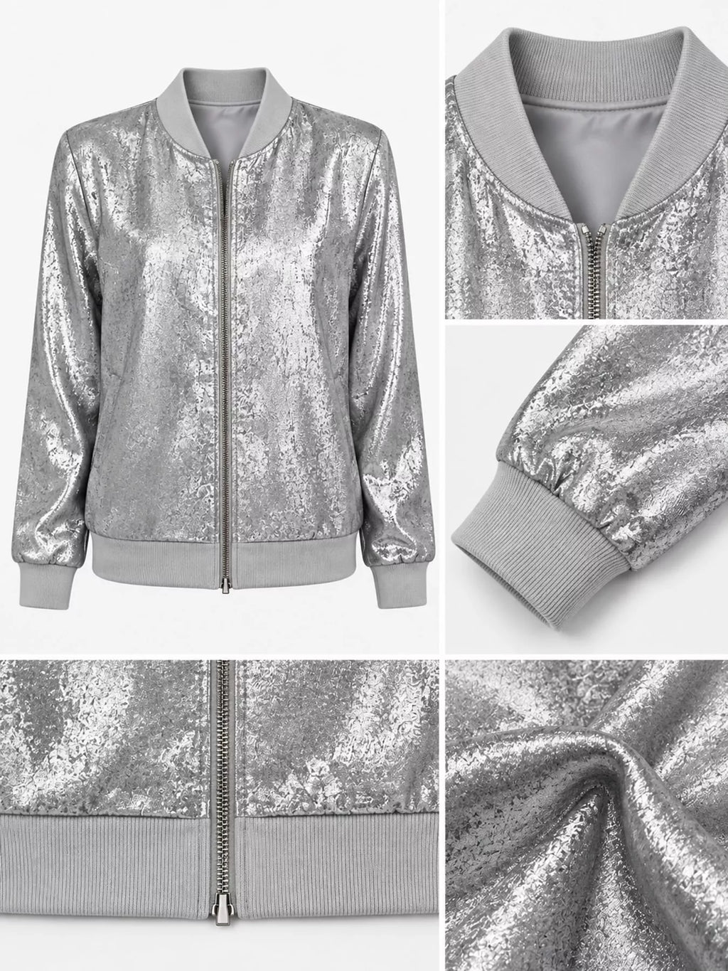Full Size Zip Up Long Sleeve Jacket Plus Size