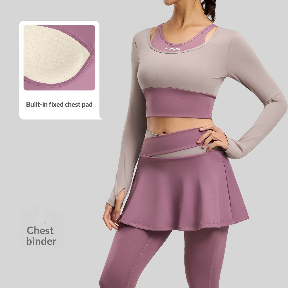 Fake Two-piece Anti-exposure Yoga Set For Running