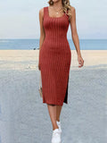 Slit Sleeveless Scoop Neck Dress