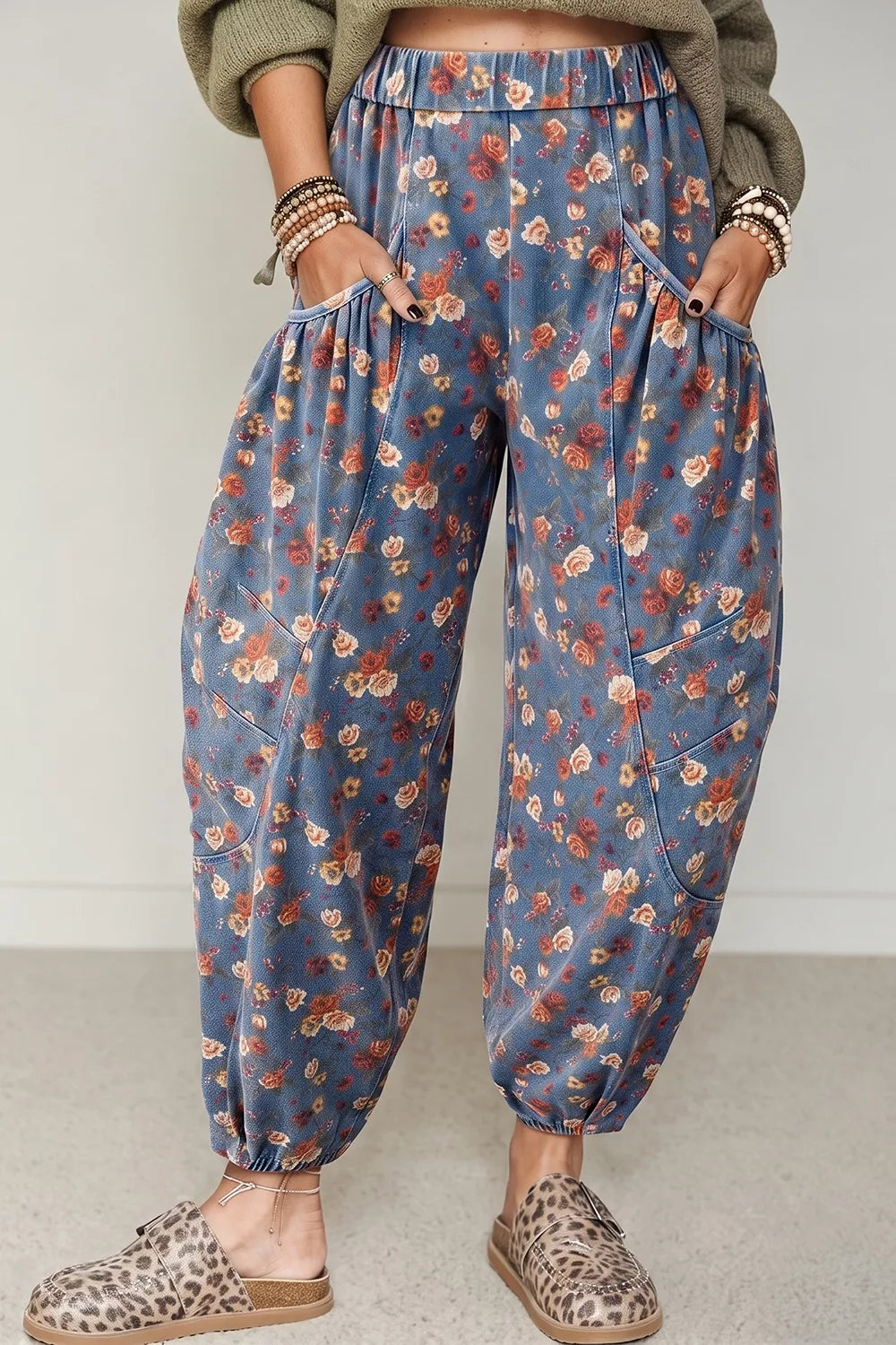 Floral Print Relaxed Fit Jeans