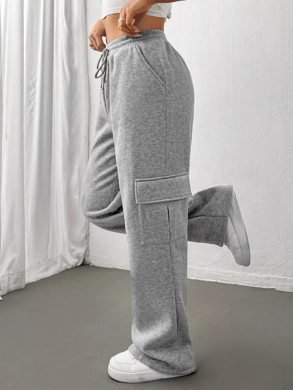 Relaxed Fit Pants with Drawstring Waist