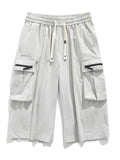 Men's Plus Size Casual Cargo Shorts with Zipper Pockets