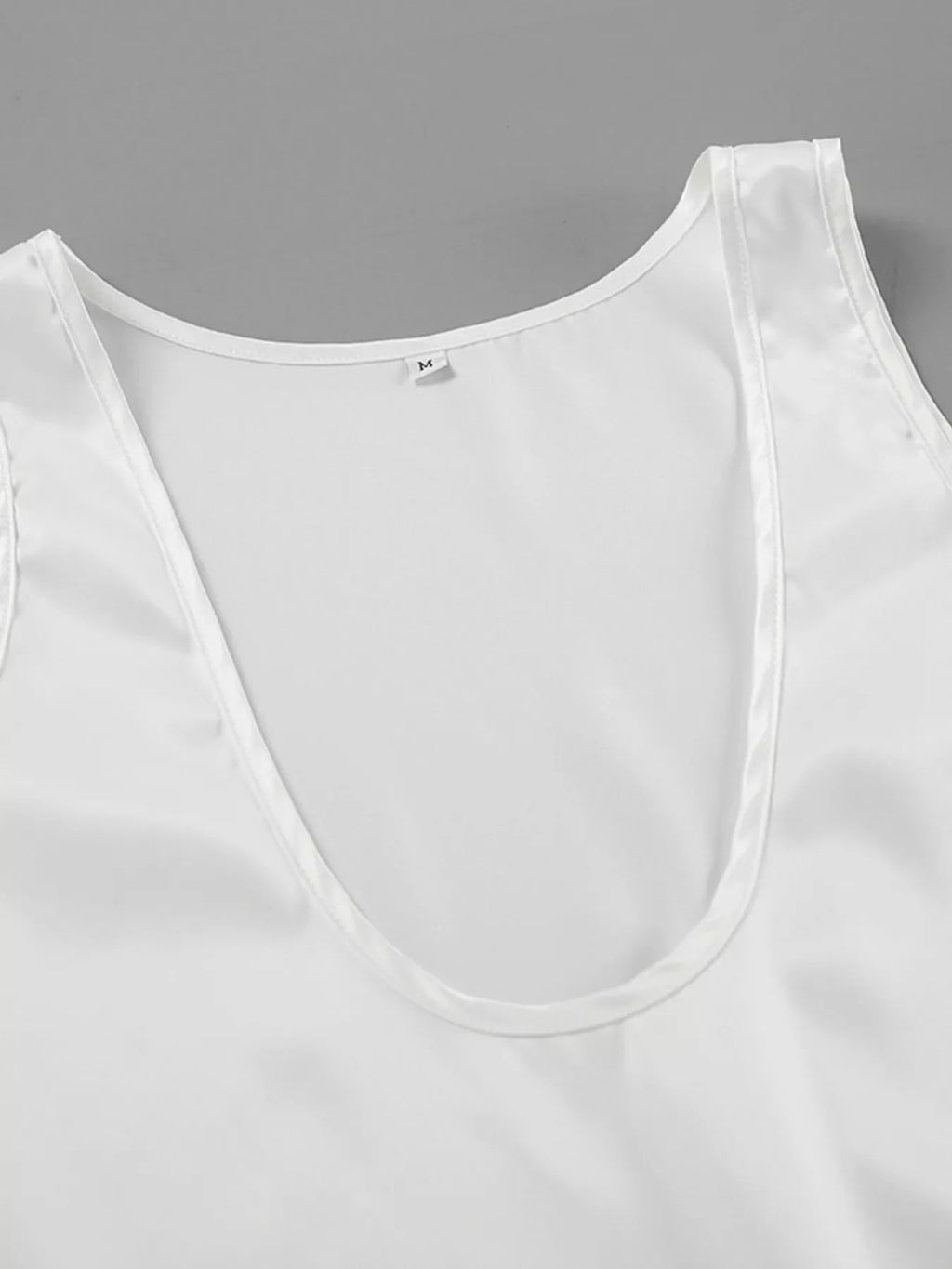 Satin Deep V-Neck Tank