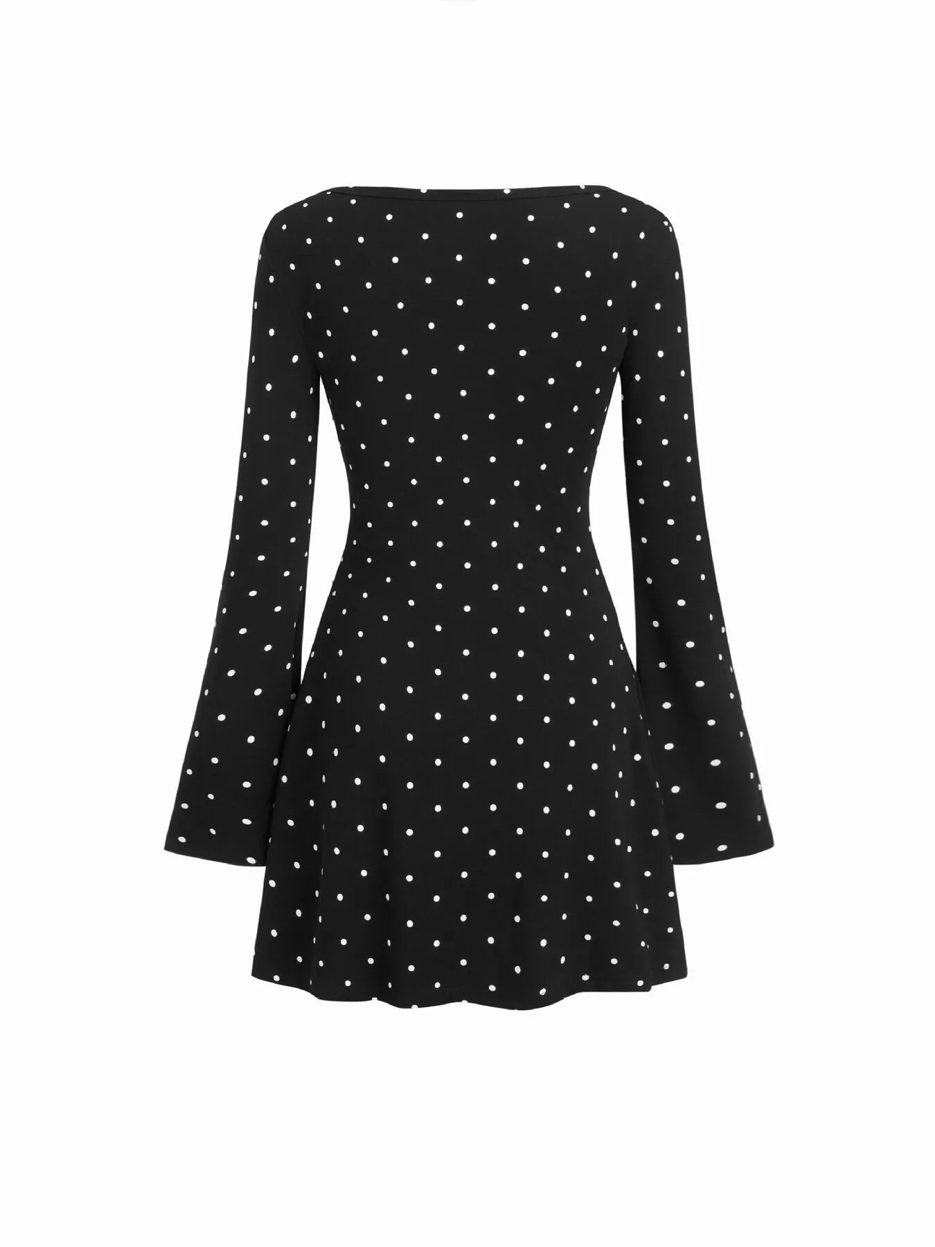 Polka Dot Flare Sleeve Mini Dress