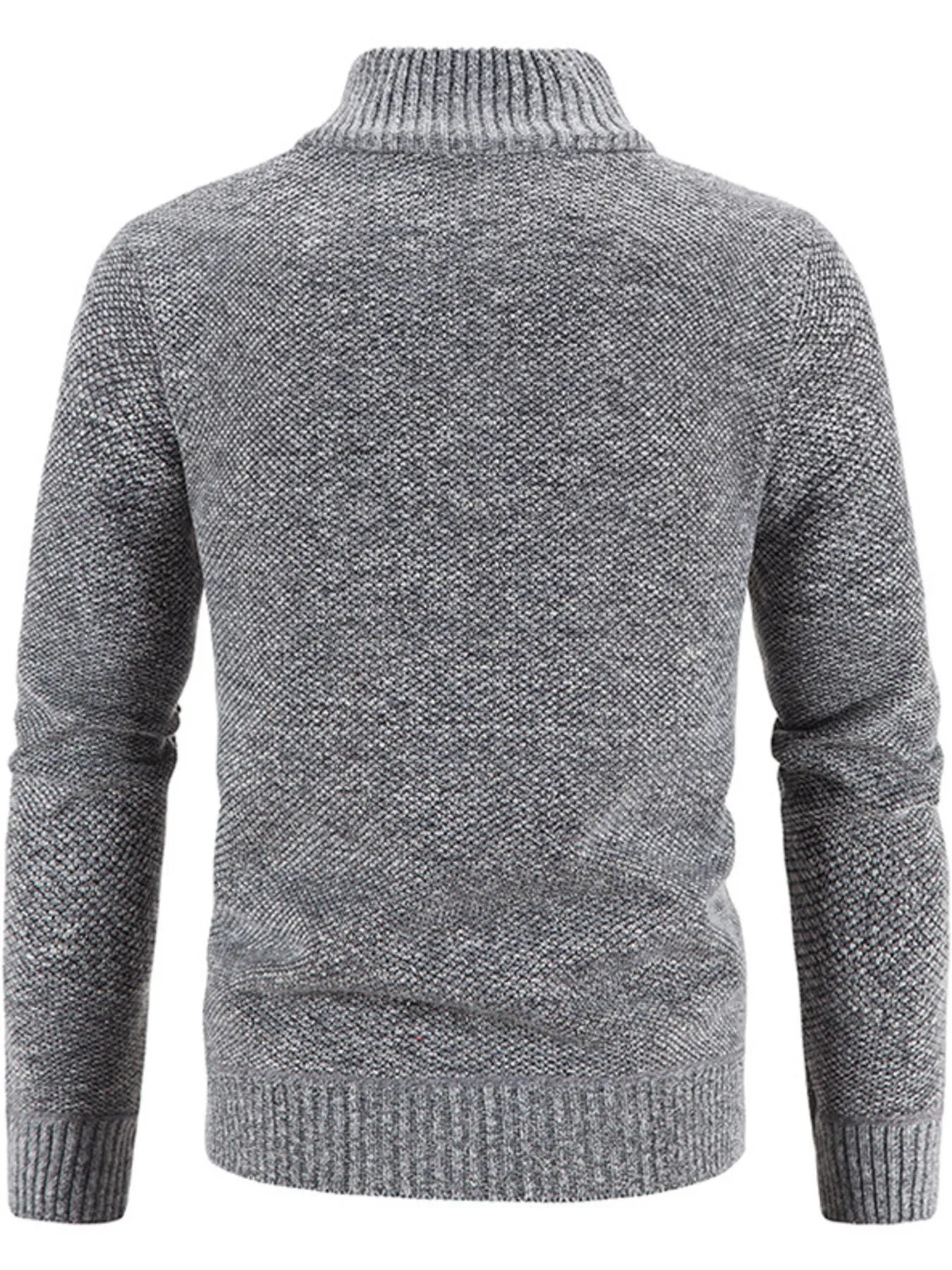 Men's Plus Size Zip-Up Sweater Cardigan with Stand Collar