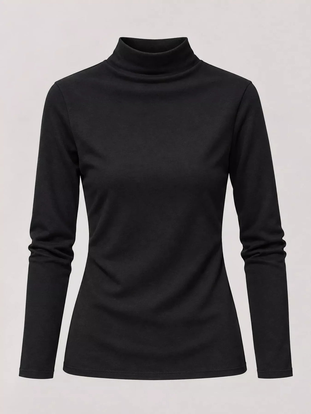 Full Size Slim-Fit Mock Neck Long Sleeve Basic T-Shirt Plus Size