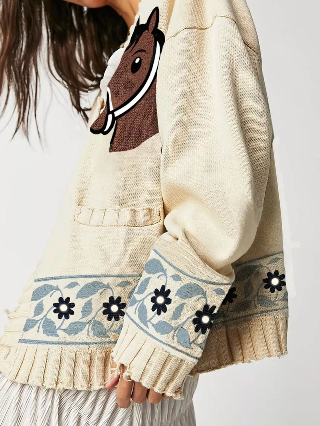 Horse Button Down Cardigan