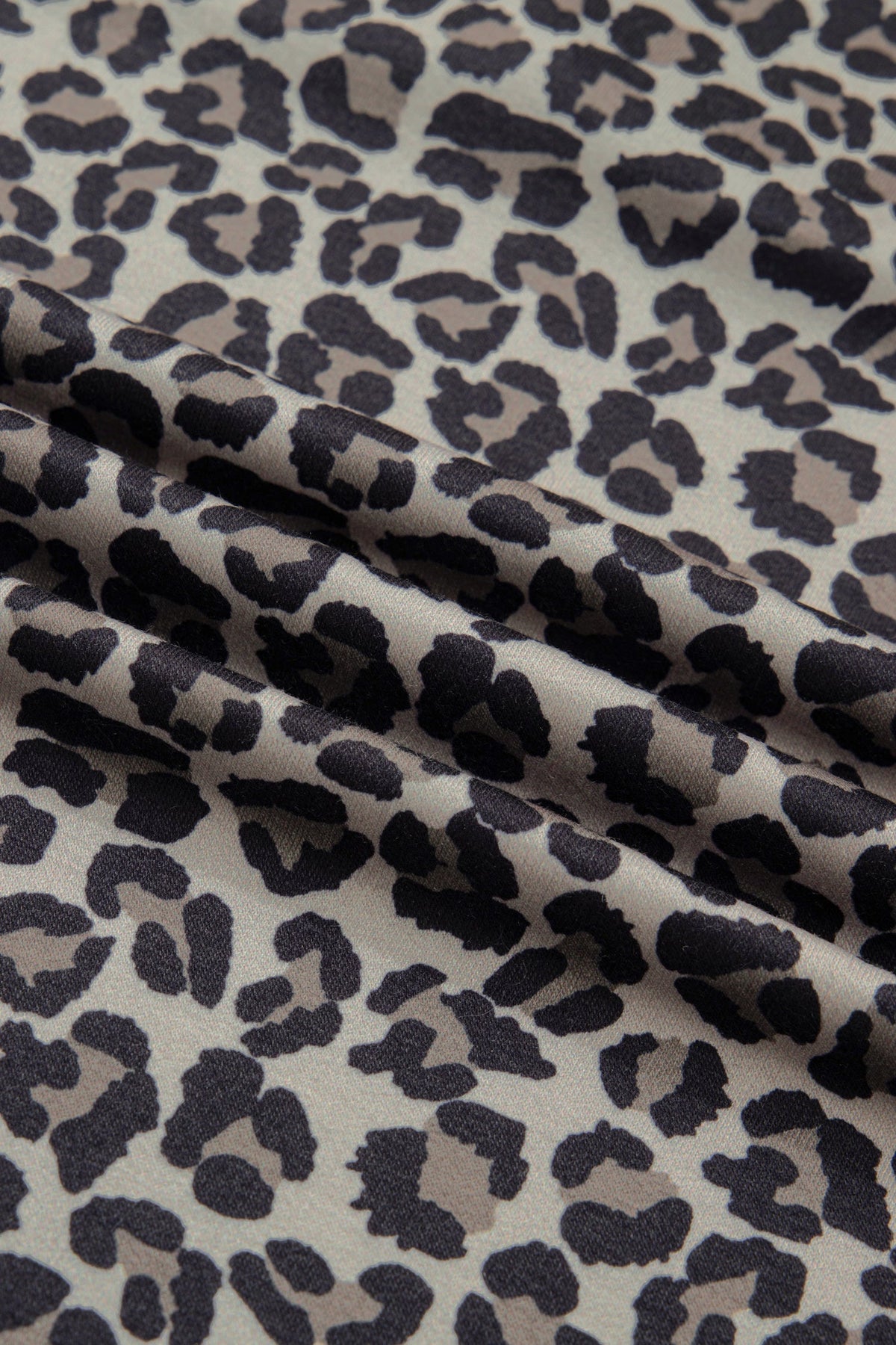 Leopard Half Zip Stripe Trim Short Sleeve Top