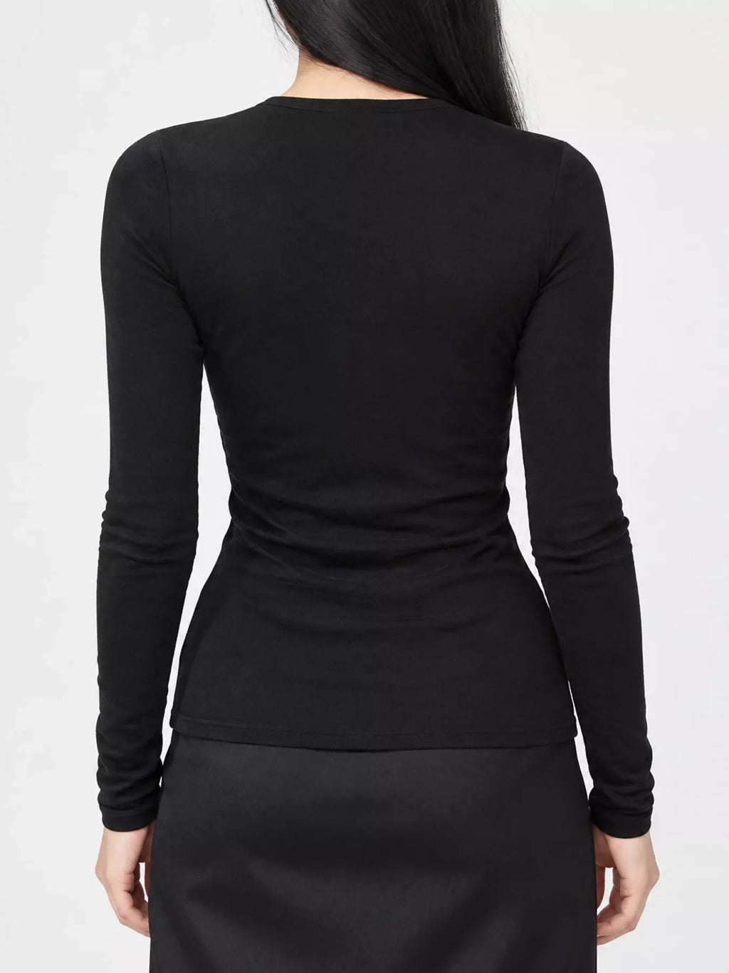 Slim-Fit Button-Down Long Sleeve Knit Top