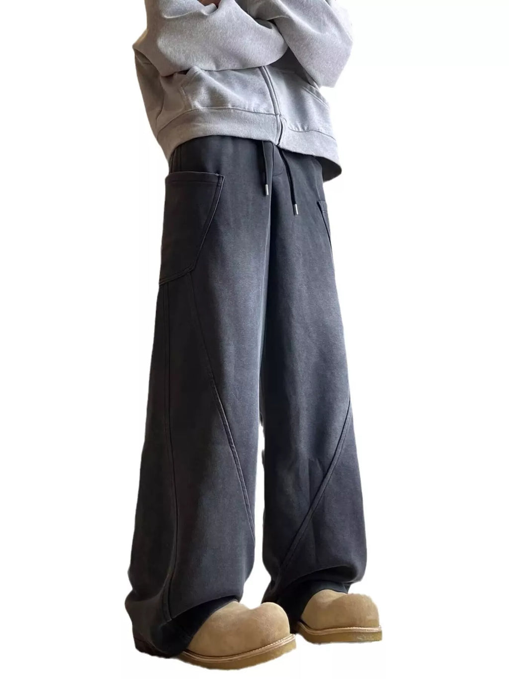Men's Plus Size Vintage Wash Wide Leg Pants