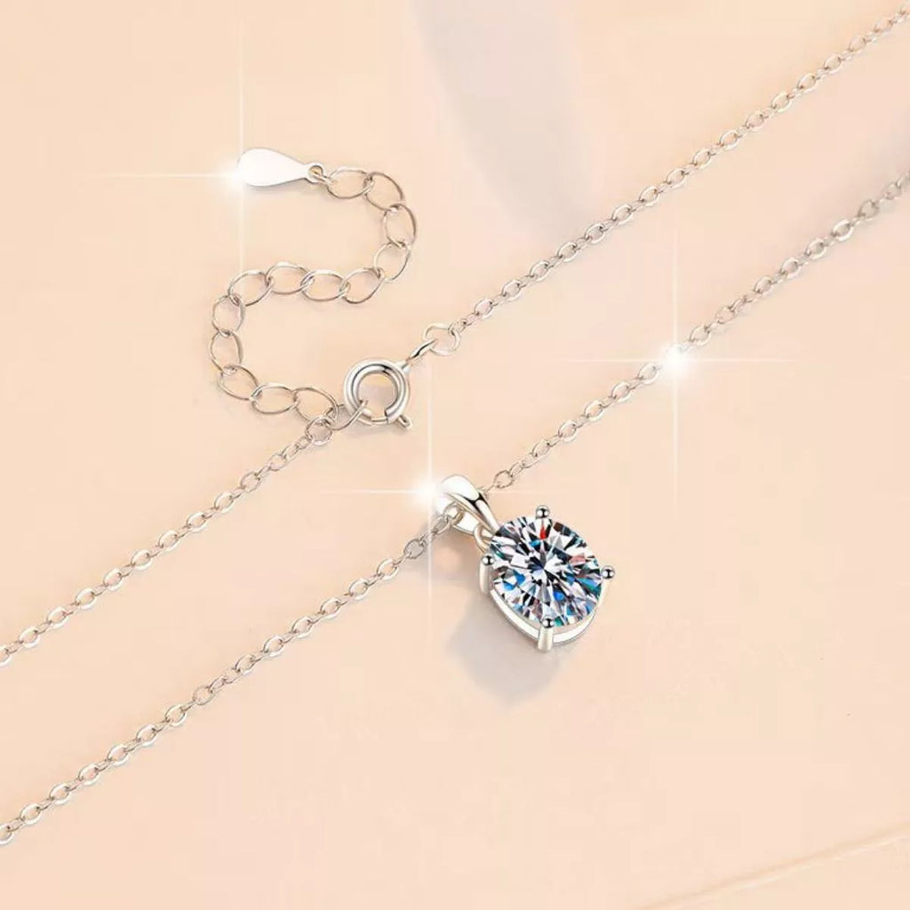 2 Carat Moissanite 925 Sterling Silver Necklace