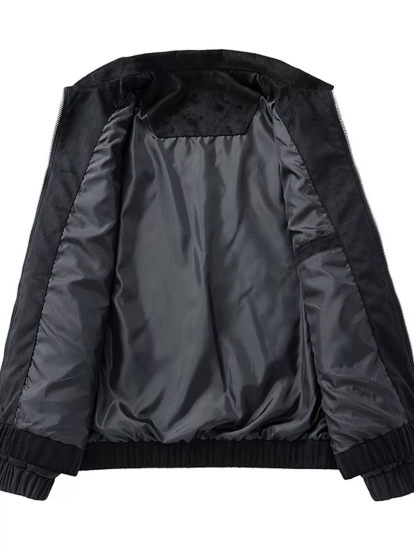 Men's Plus Size Casual Solid Color Zip-Up Jacket