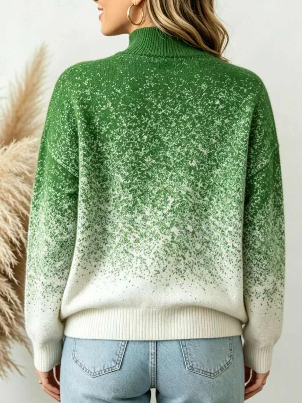 Gradient Turtleneck Long Sleeve Sweater