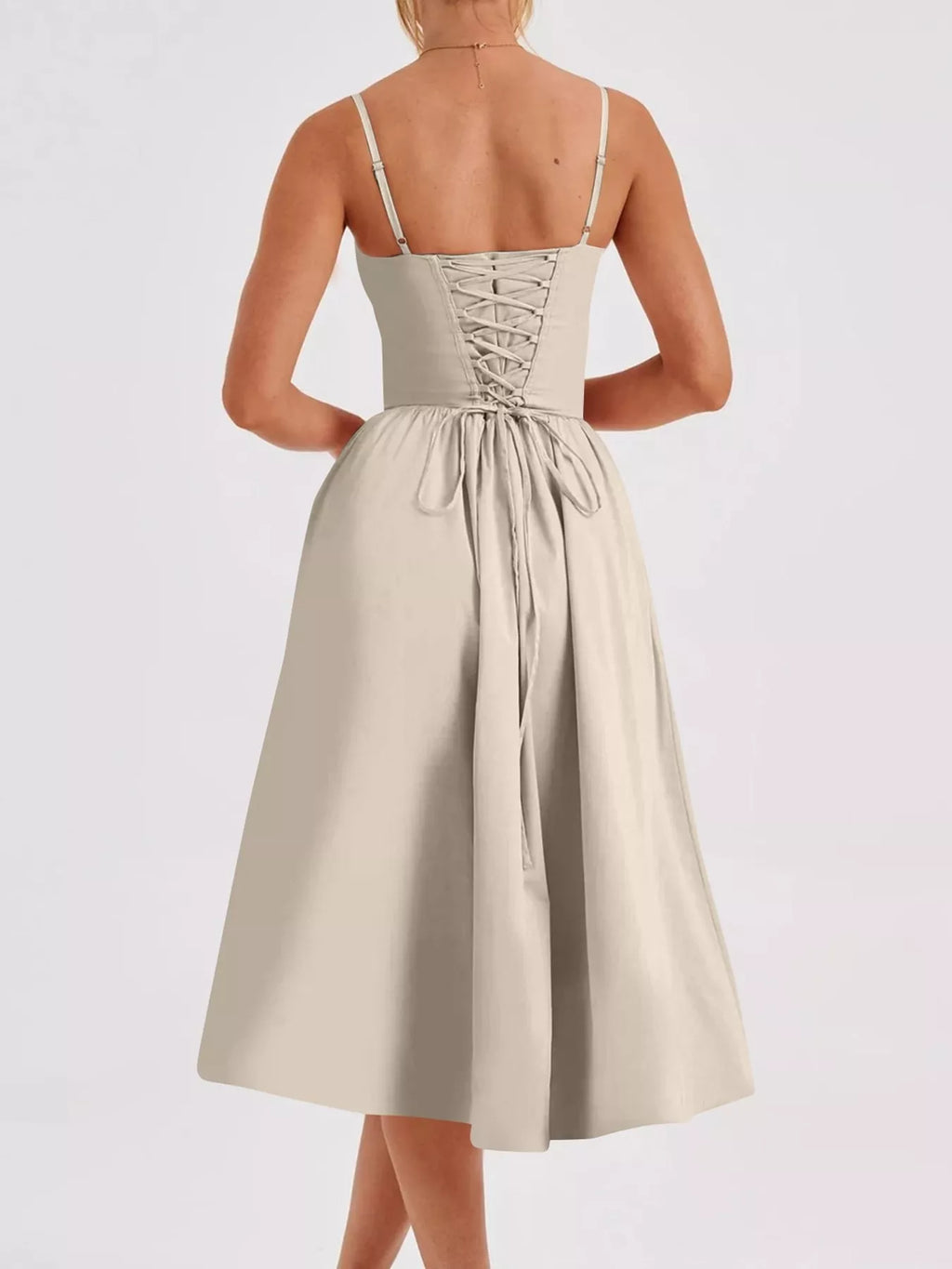 Sweetheart Neck Midi Cami Dress