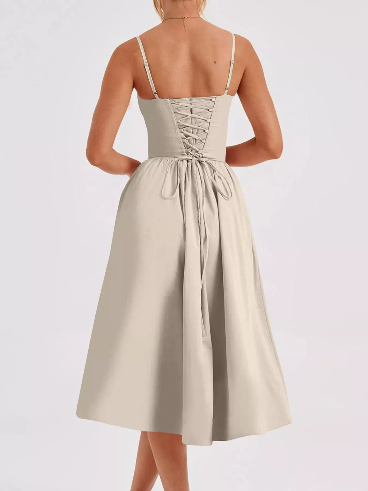 Sweetheart Neck Midi Cami Dress