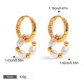 18K gold C-shaped inlaid pearl earrings with exquisite design