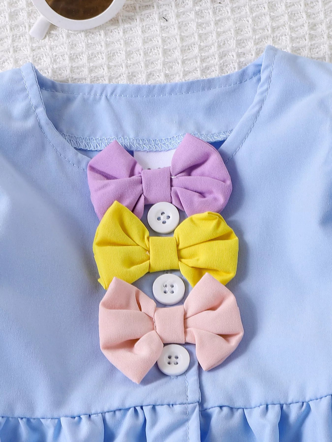 Children's Bow Puff Sleeve Top and Shorts Set