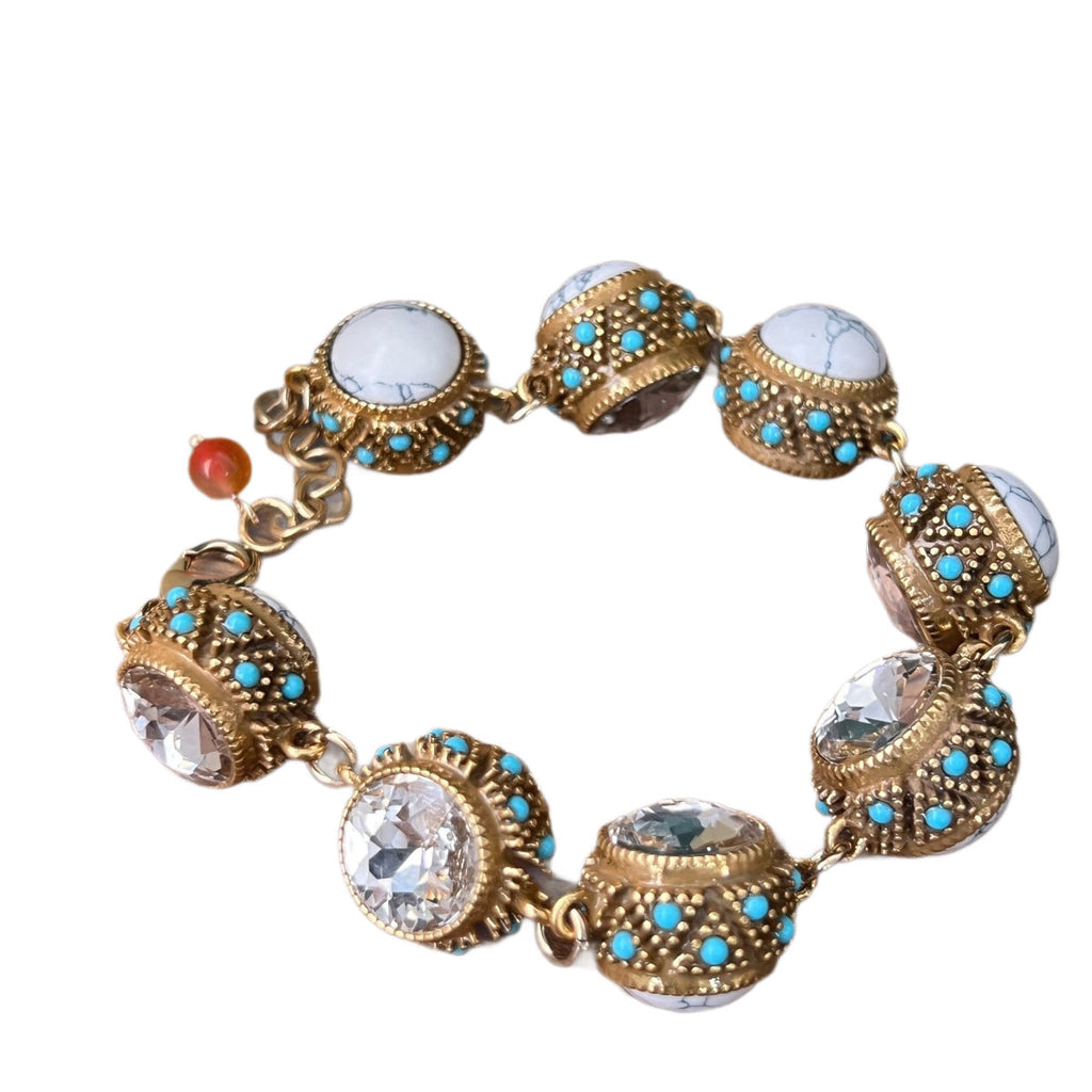 Women's Vintage Multi-stone Inlaid Natural Tigers Eye Bracelet