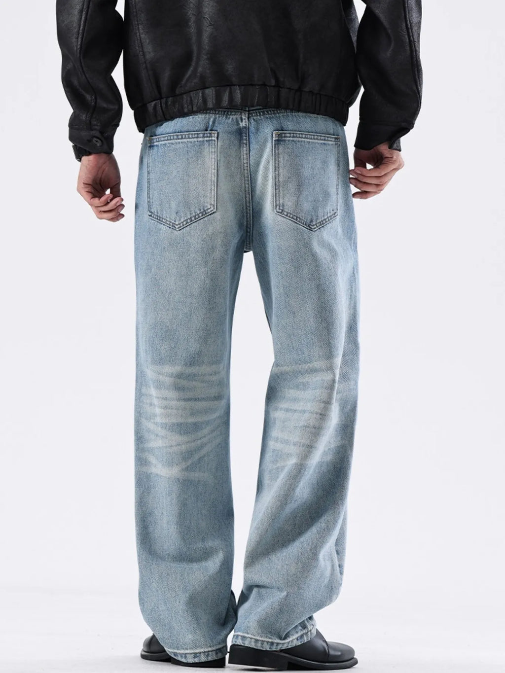 Men's Full Size Washed Wide Leg Relaxed Fit Jeans