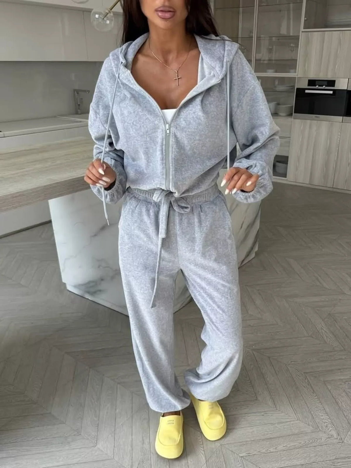 Zip-Up Hoodie and Joggers Set