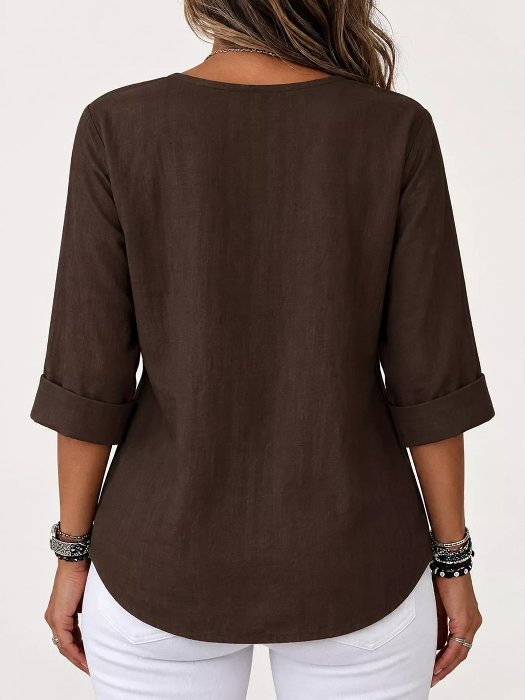 Notched Button Down Shirt