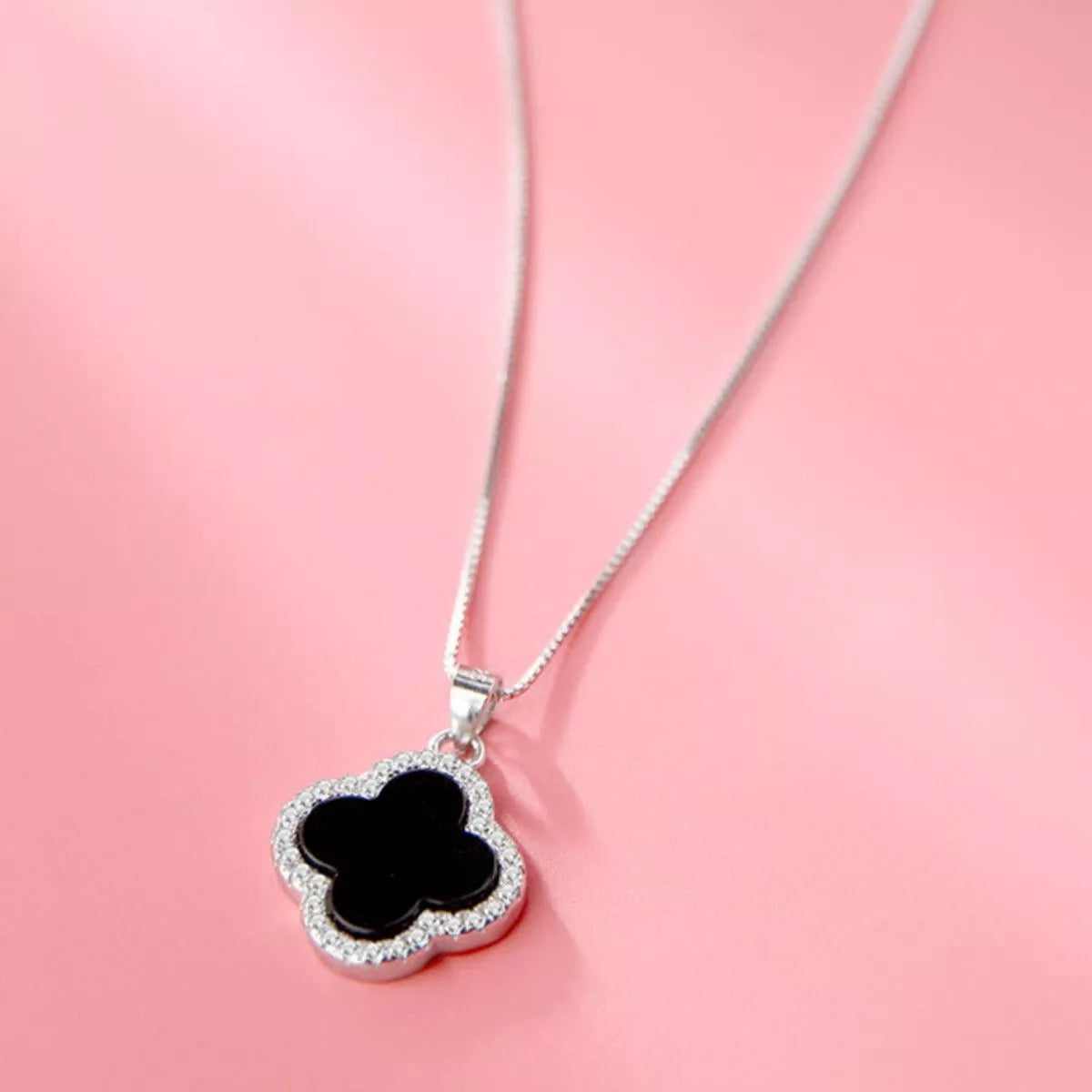 925 Sterling Silver Clover Pendant Necklace