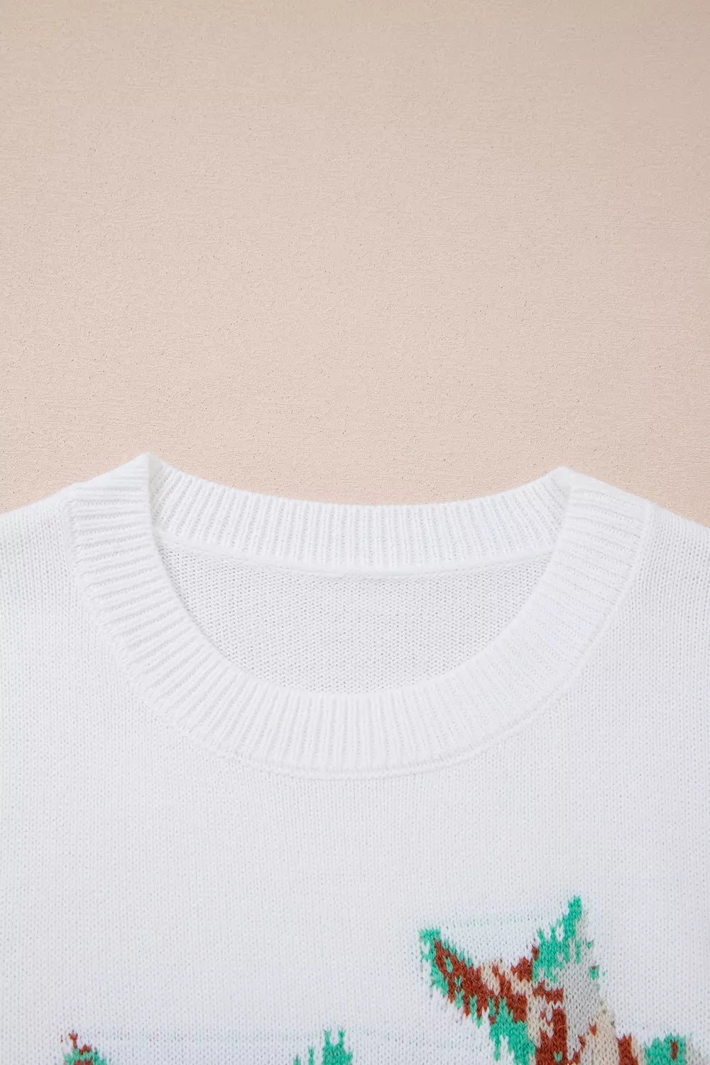 Drop Shoulder Round Neck Long Sleeve Sweater