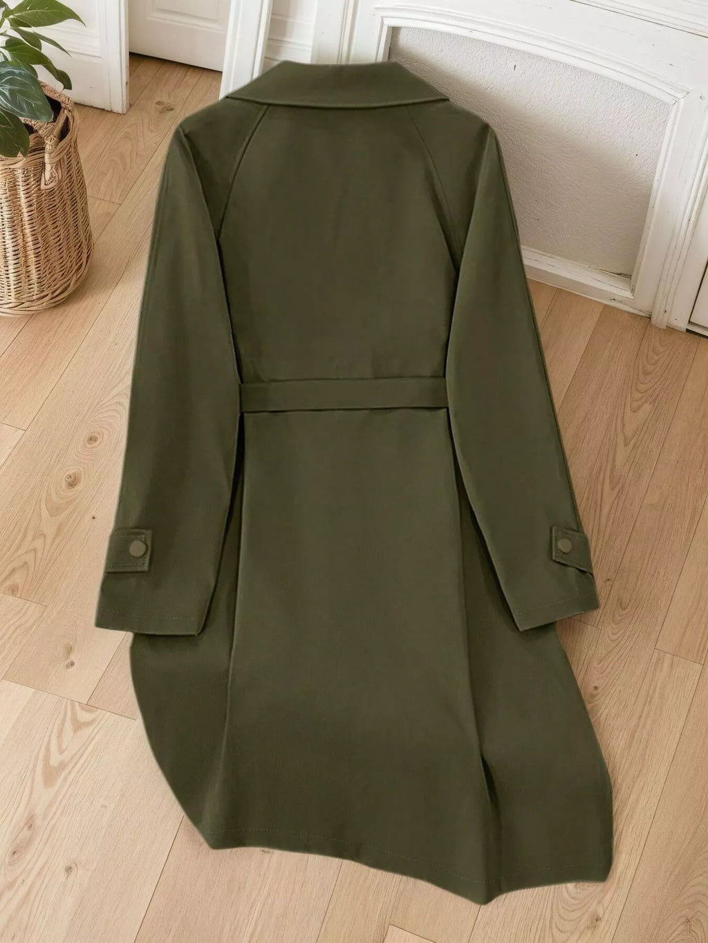 Lapel Collar Longline Trench Coat