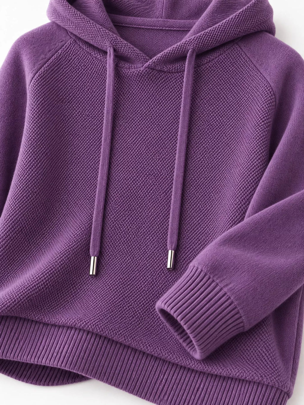 Drawstring Long Sleeve Hooded Knit Sweater