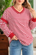 Striped Long Sleeve Casual Sweatshirt