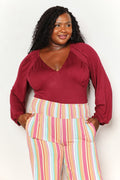 V-Neck Bodysuit with Poet Sleeves