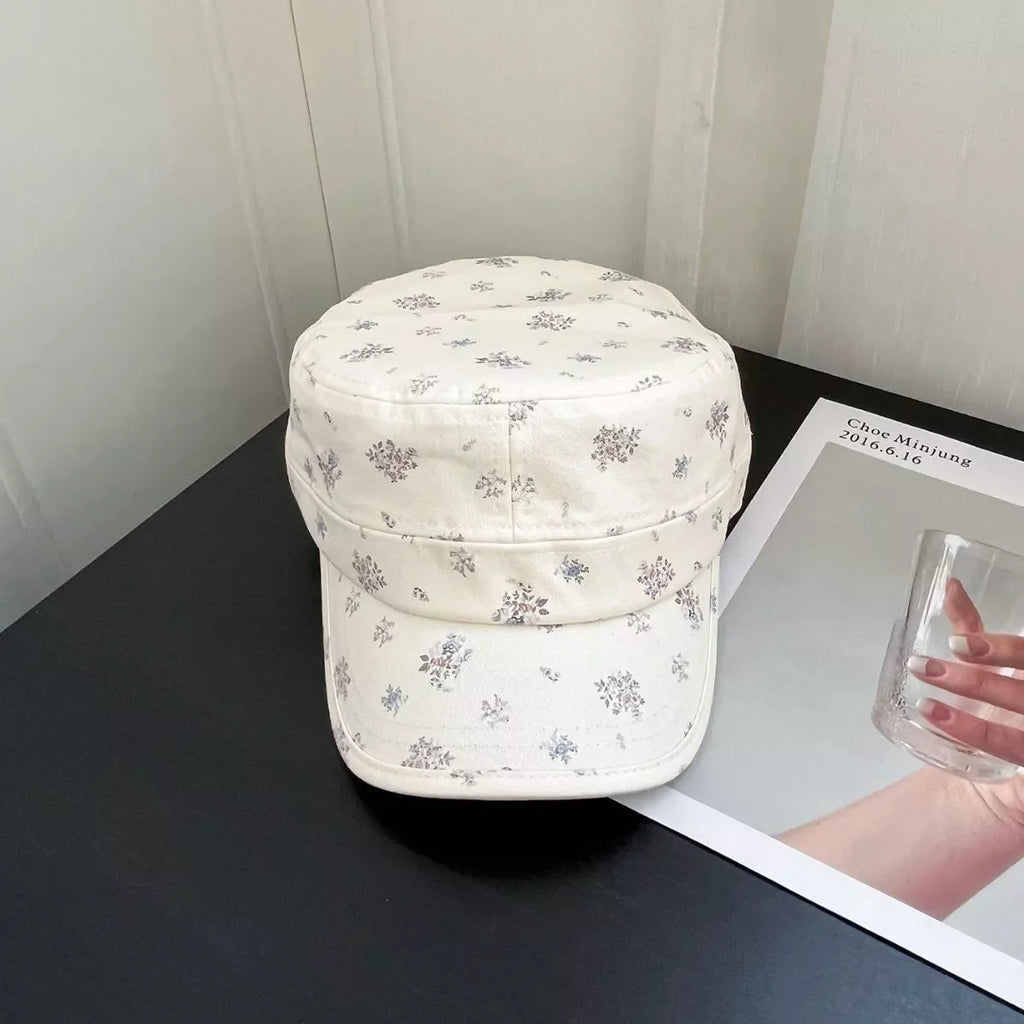 Floral Print Flat Top Hat