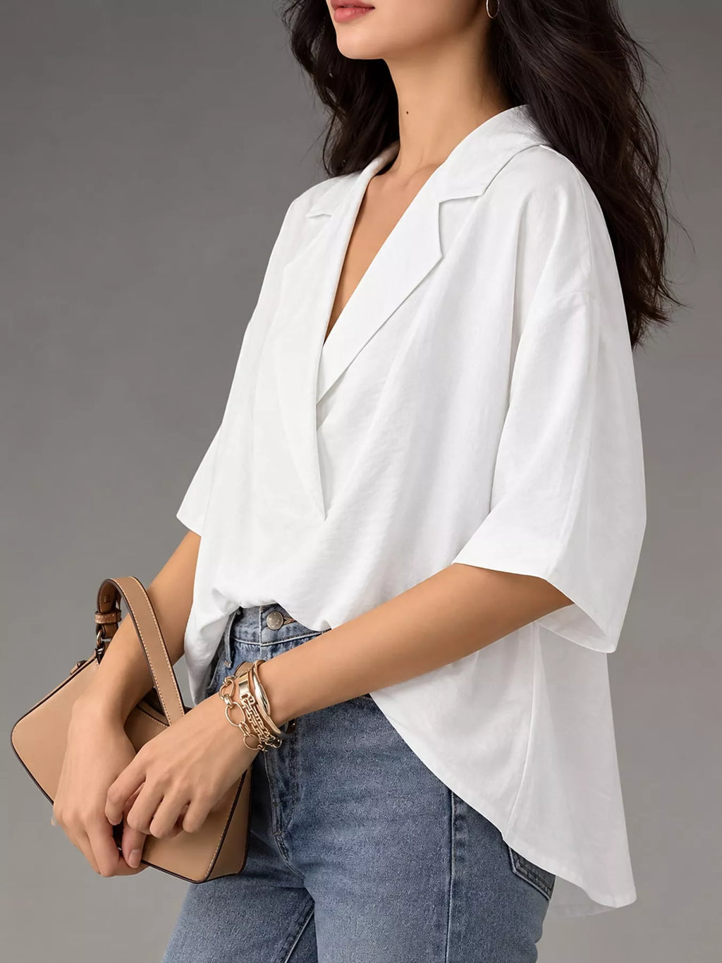 Half Sleeve Oversized Blouse
