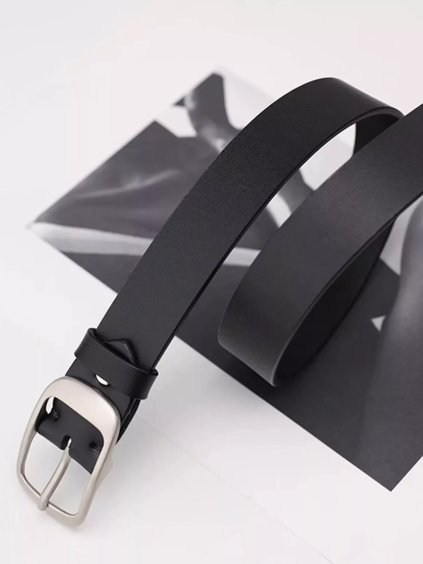 Leather Belt with Silver Buckle