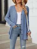 Ribbed Button-Up Cardigan