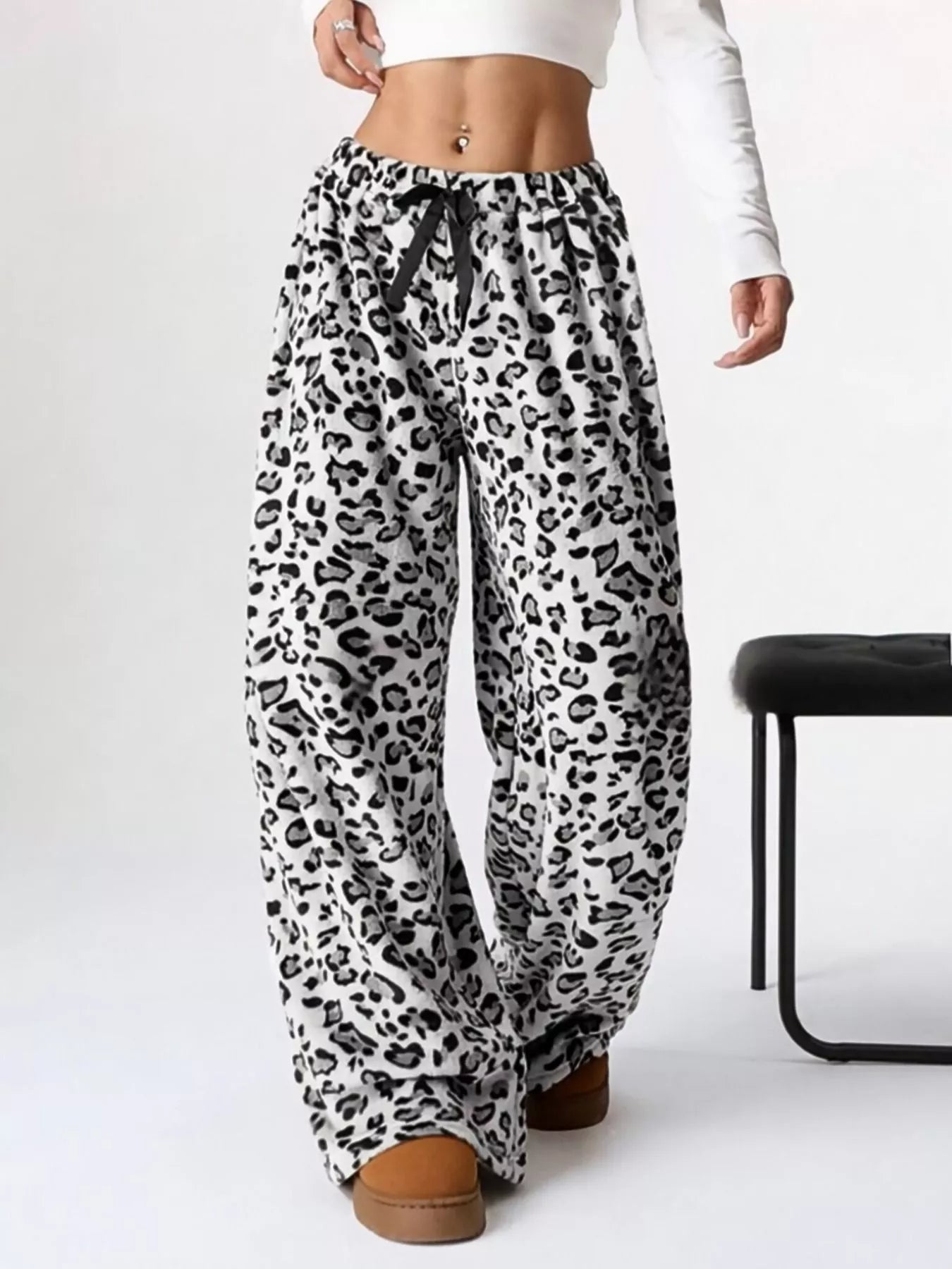 Drawstring Wide Leg Pants
