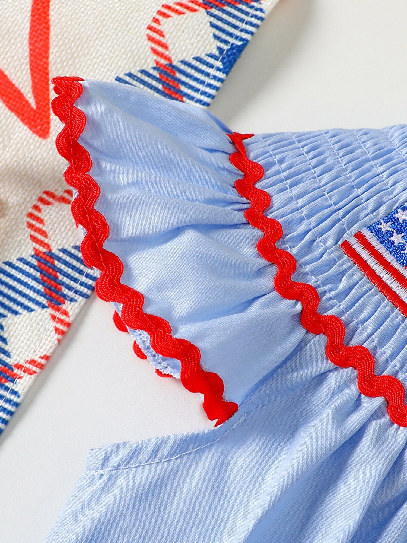 Children's American Flag Smocked Top and Shorts Set