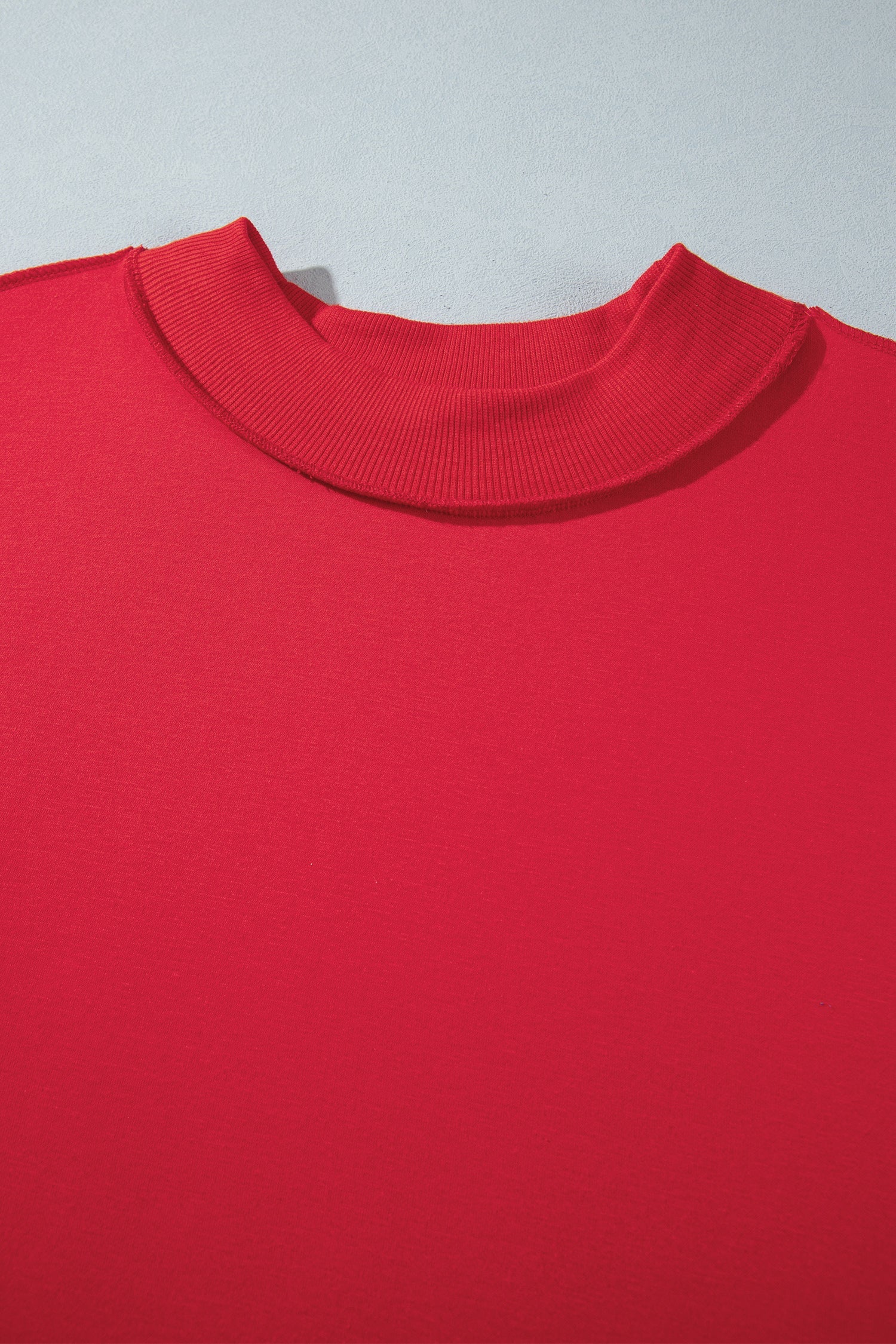 Racing Red Exposed Seam Detail Reversible Double Wear Plus Size Sweatshirt
