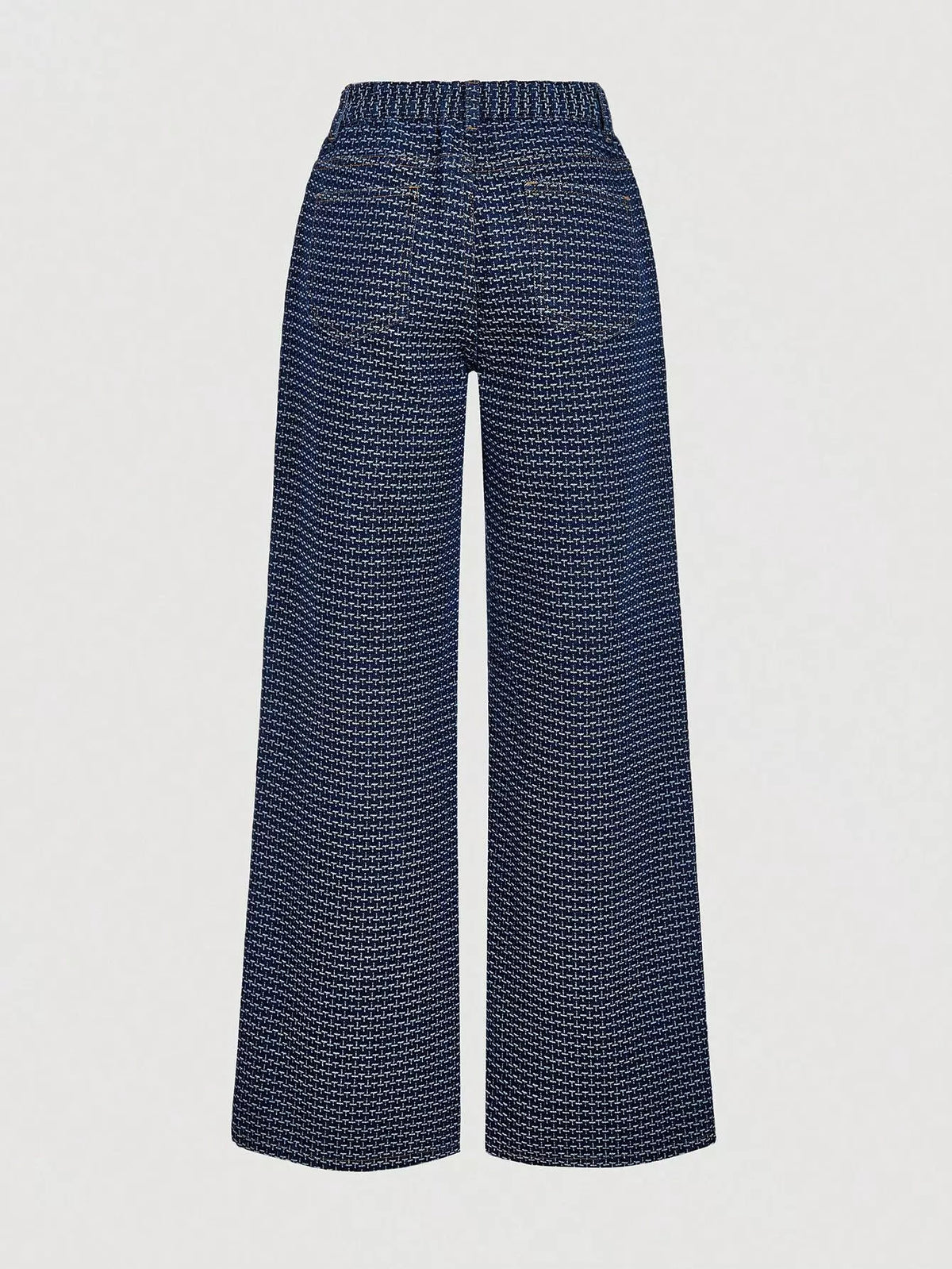 Halter Neck Denim Vest and Wide-Leg Jeans Set