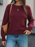 Crew Neck Dropped Shoulder Sweater