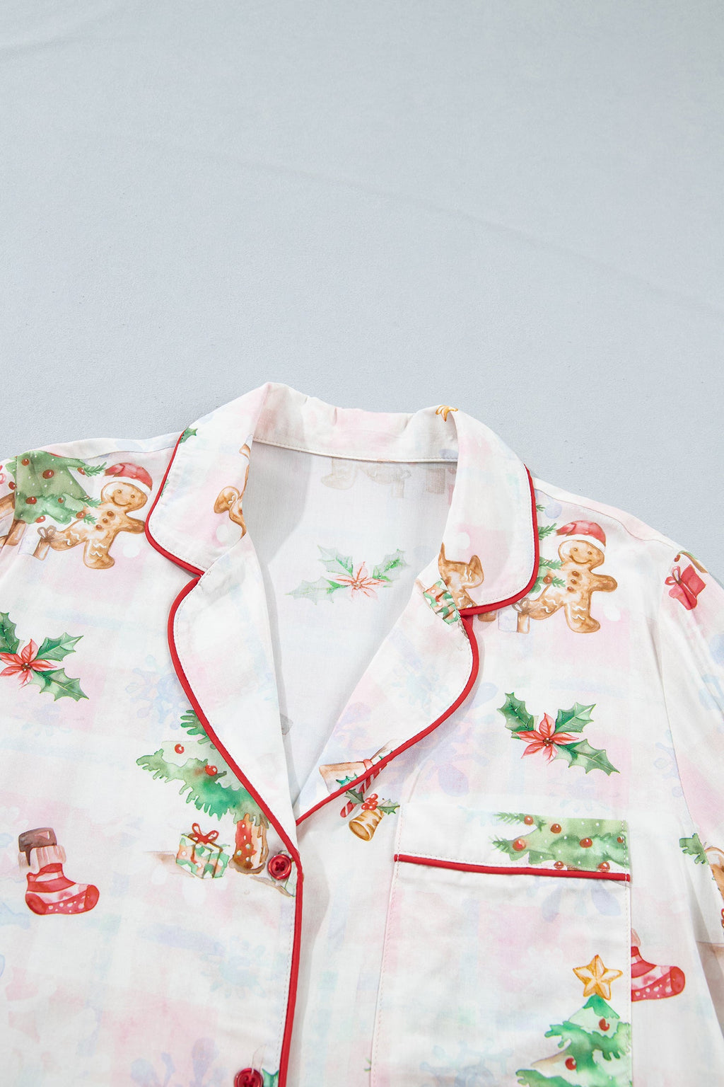 Christmas Plaid Gingerbread Top & Pants Pajama Set