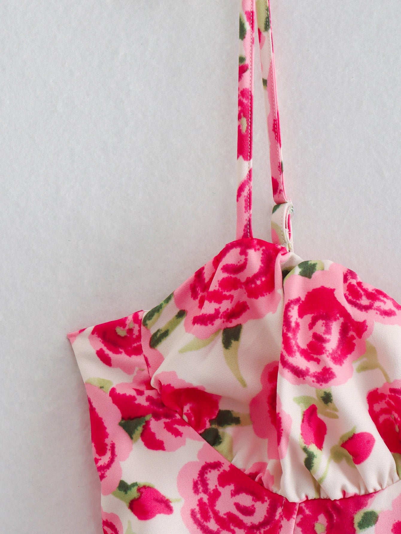 Spring Women Floral Print Corset Dress