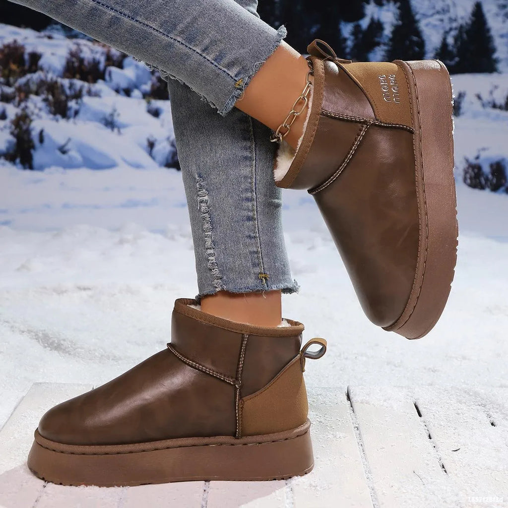Faux-Fur Platform Ankle Boots