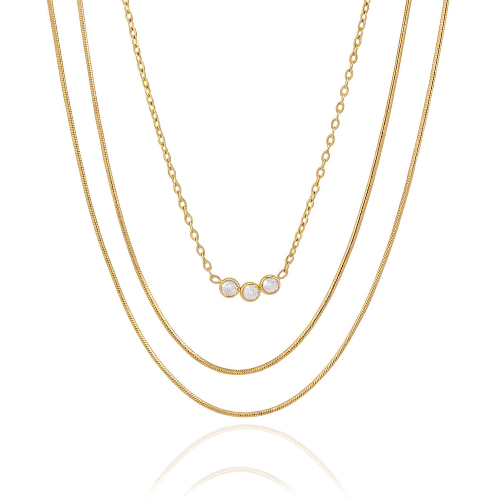 Double Layer Zircon Necklace Collection