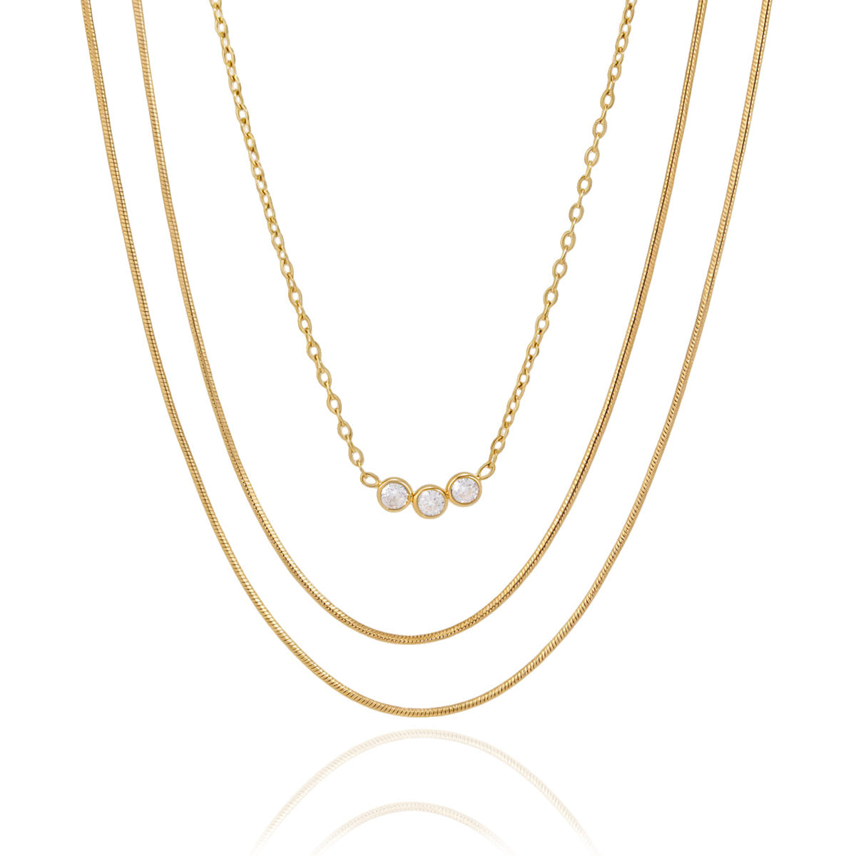 Double Layer Zircon Necklace Collection