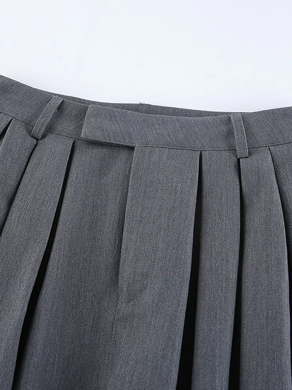 High-Waisted Wide-Leg Pleated Pants