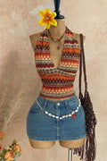 Ethnic Print Halter Neck Cami