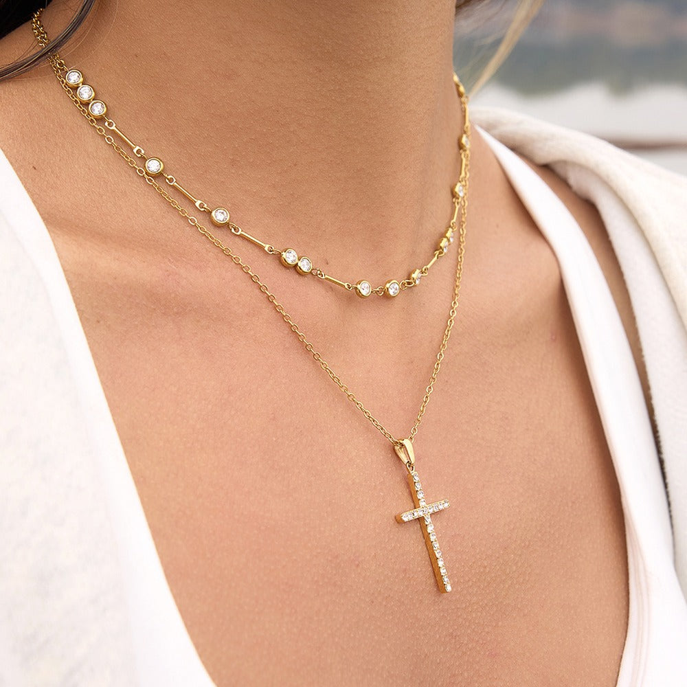 Zircon Cross Necklace Collection